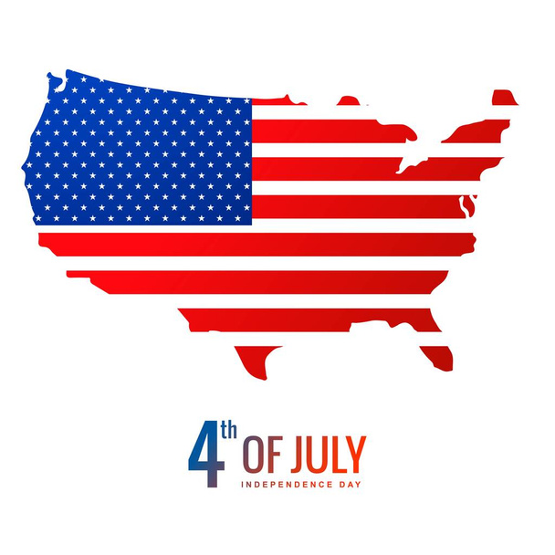 Feliz dia 4 de julho Dia da independência no design de estilo de mapa - Vetor, Imagem
