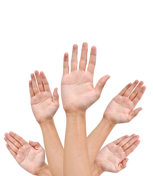Багато рук піднімаються високо
 - Фото, зображення