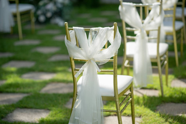 διακόσμηση καρέκλας γάμου, καρέκλα εκδήλωσης - Φωτογραφία, εικόνα