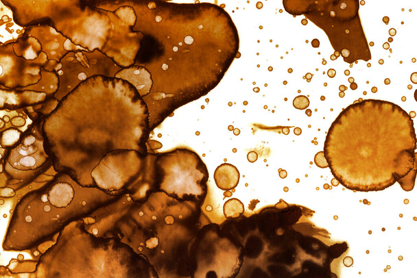 Coffee stain texture. Abstract spots. Psychological pictures. Abstract bubbles. - Photo, Image