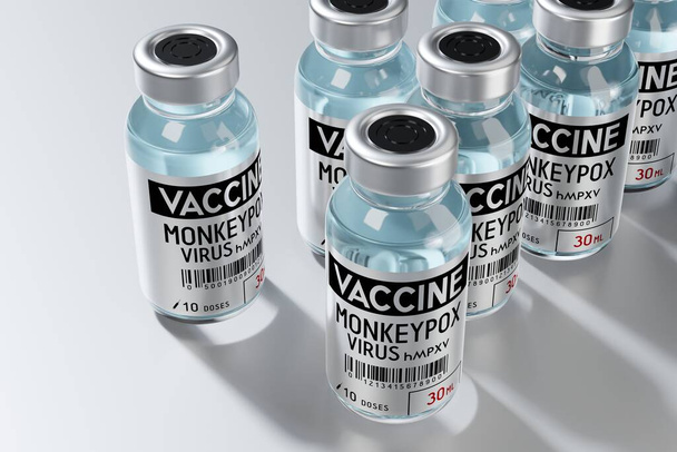 Ампулы вакцины против оспы - 3D иллюстрация - Фото, изображение