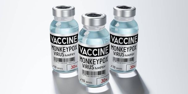 Monkeypox vaccine ampoules - 3D illustration - Foto, Bild