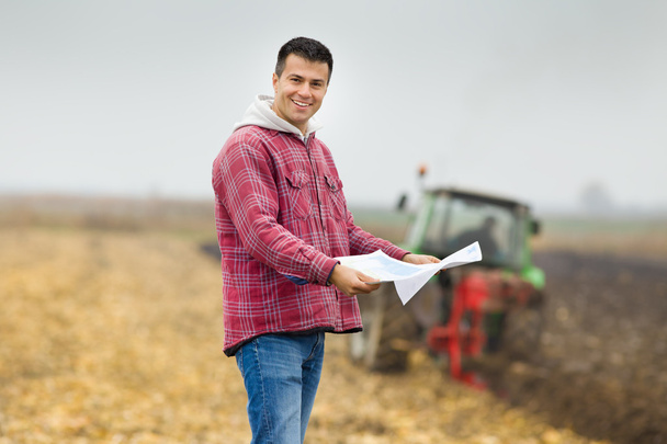 Farmer with bank forms - Photo, Image
