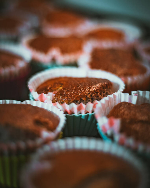 A selective focus shot of delicious cupcakes - Fotoğraf, Görsel