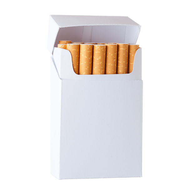 Pack of cigarettes isolated on white background - Foto, Imagem