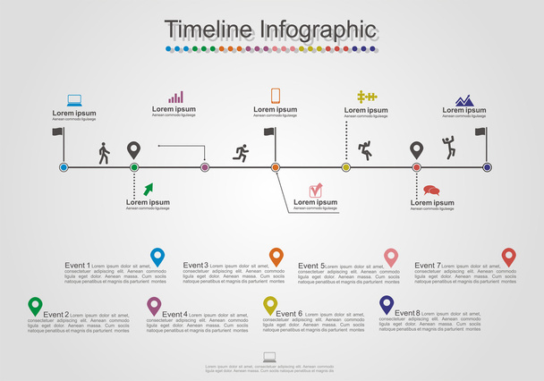 Diseño de elementos de línea de tiempo de infografías. Vector
 - Vector, imagen