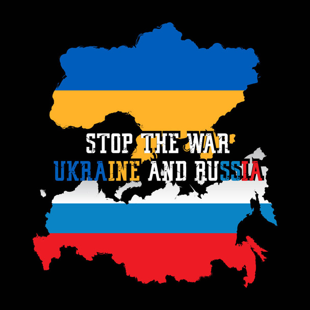 Ρωσία και Ουκρανία σύγκρουση παγκόσμιο σχεδιασμό λογότυπο του πολέμου, διανυσματική απεικόνιση σταματήσει τον πόλεμο και να κάνει την ειρήνη - Διάνυσμα, εικόνα