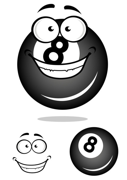 Sorridente numero 8 palla da biliardo
 - Vettoriali, immagini