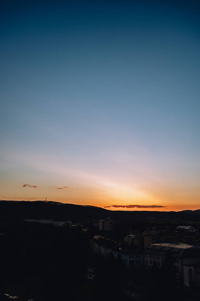 A beautiful shot of a sunset over the city of Zvolen - Zdjęcie, obraz