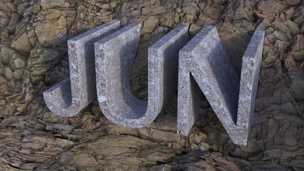 A closeup shot of tridimensional concrete letters over a rock background - Foto, immagini