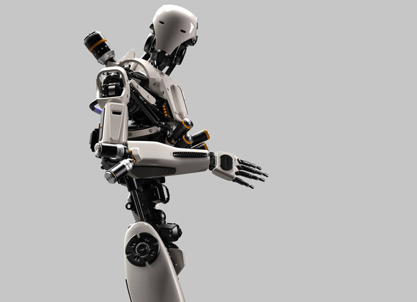 A 3d rendering of an artificial intelligence robot isolated on a white background - Foto, immagini