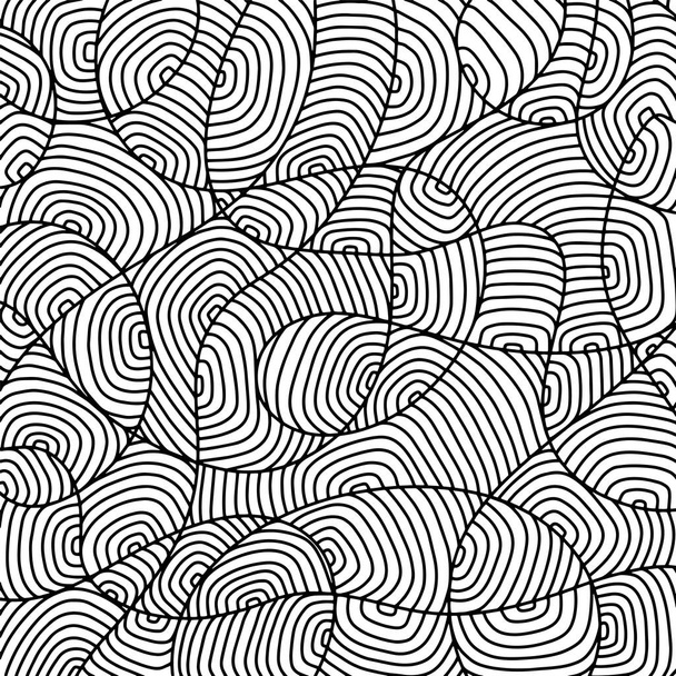 Scattered Geometric Line Shapes. Hand drawn Doodle elements. Abstract Background Design. Black and White Pattern. Vector illustration - Vector, Image