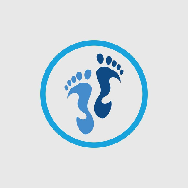 Logo de la huella del pie. Plantilla de diseño del logotipo del pie. diseño del pie icono. ilustración vectorial. - Vector, imagen