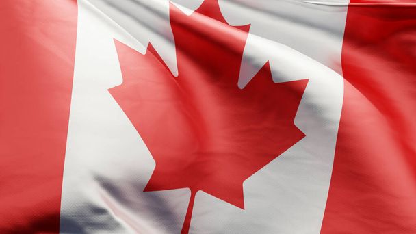 waving canada national flag, 3d - Fotó, kép