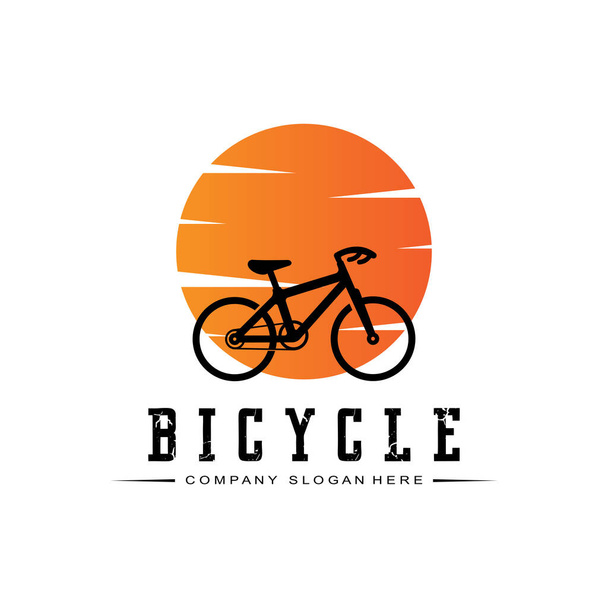 Bike Logo Icon Vector, Fahrzeug für Sport, Rennen, Freizeit, Abfahrt, Retro-Vorlage - Vektor, Bild