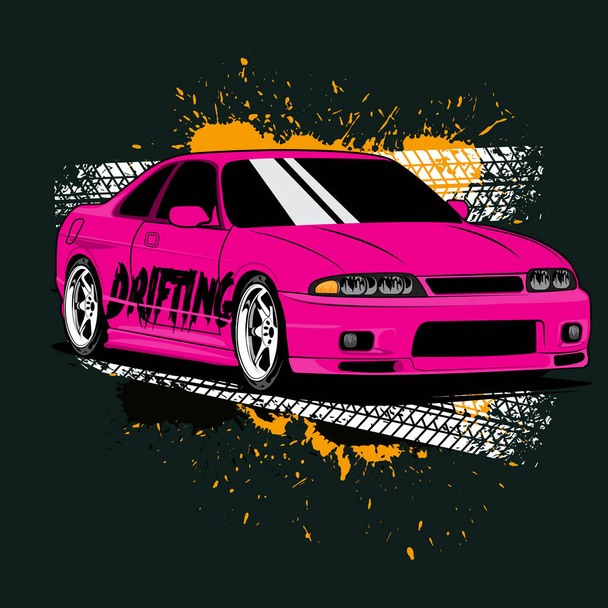 sports car vector illustration icon can be for logo t-shirt design, clothing, group community, poster, modify car show, tokyo drift movie, toyota supra - Vector, Image