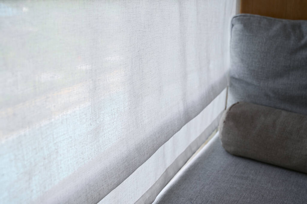 gray pillow put on balcony - Фото, изображение