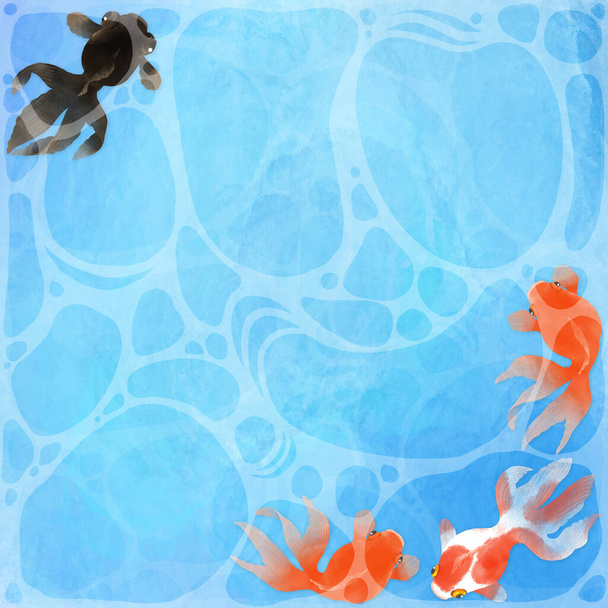Materiale decorativo-materiale di sfondo con motivo pesce rosso - Foto, immagini