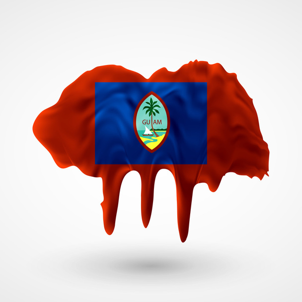 Flag of Guam painted colors - Vector, Image