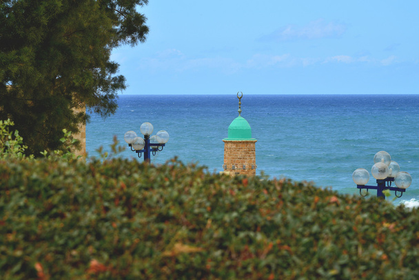 Paesaggio Giaffa minareto orizzonte marino
 - Foto, immagini