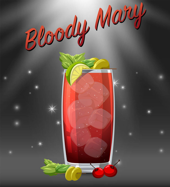 Cocktail in the glass on sparkling background illustration - Vecteur, image