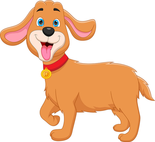 cute dog cartoon isolated on white background - Διάνυσμα, εικόνα