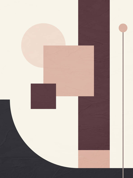 A vertical minimalistic abstract geometric art illustration for wall decoration, postcard or brochure cover design - Fotografie, Obrázek