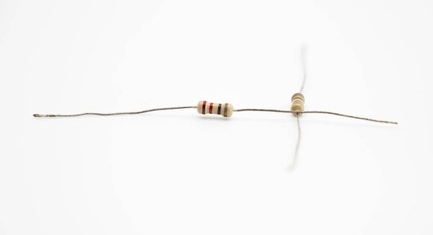 close-up, two Resistor isolate on white background - Photo, Image