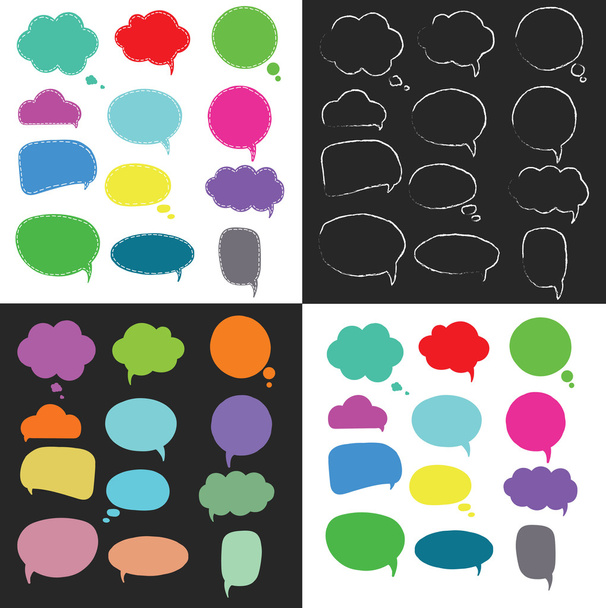 çizilmiş renkli konuşma balonları - Vektör, Görsel