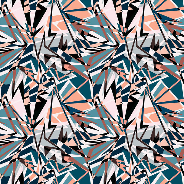 Seamless abstract urban pattern with curved geometry elements - Wektor, obraz