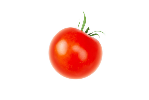 Tomato red fruit isolated on white background. Solanum lycopersicum ripe vegetable. - Foto, afbeelding