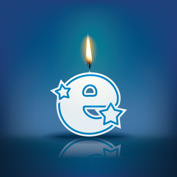 Carta de la vela E con llama
 - Vector, Imagen