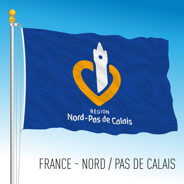 Nord - Pas de Calais bandiera regionale, Francia, Unione europea, illustrazione vettoriale - Vettoriali, immagini