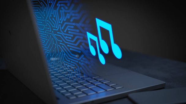 Online music data sharing 3D Render Background - Foto, immagini