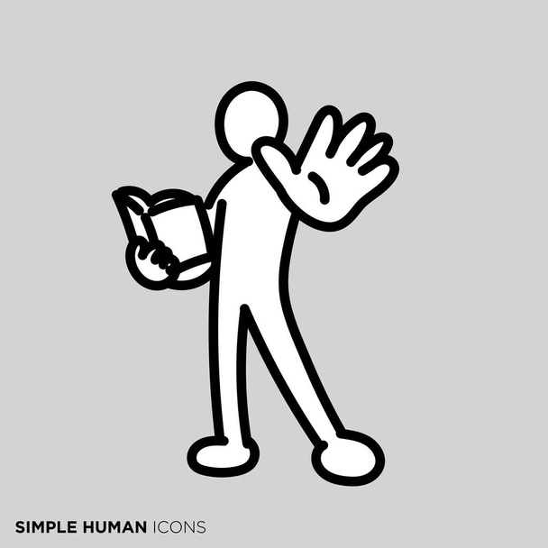 Simple human icon series "scholar" - Vector, Image