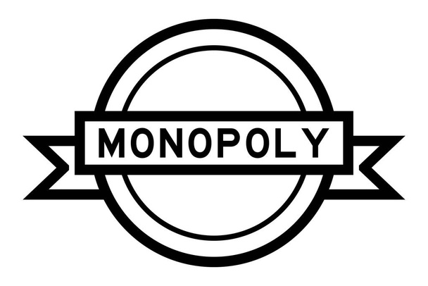 Vintage nero colore rotondo etichetta banner con monopolio parola su sfondo bianco - Vettoriali, immagini