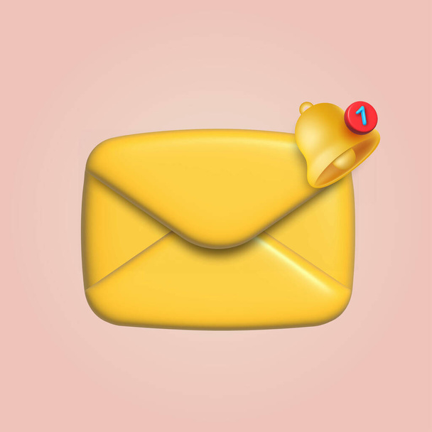 3d neues E-Mail-Benachrichtigungssymbol. Ungelesene Post. Vektorillustration - Vektor, Bild