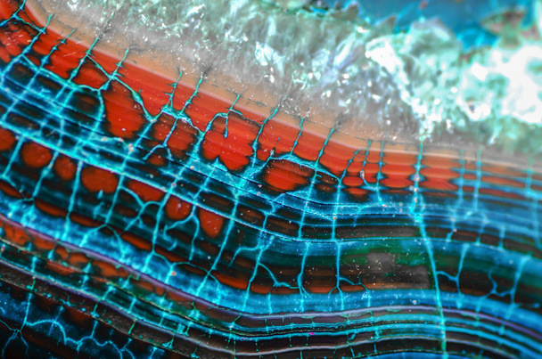 Ágata venosa azul del dragón rojo
 - Foto, imagen