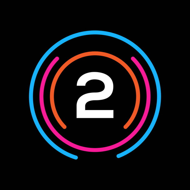 Technology Logo Design On 2 Letter Concept. Letter 2 Technology Logo. Network Logo Template Design - Vector, afbeelding