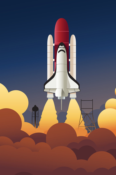 lançamento de foguetes no espaço
 - Vetor, Imagem