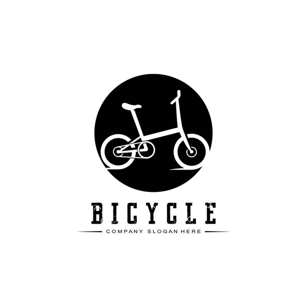 Bike Logo Icon Vector, Fahrzeug für Sport, Rennen, Freizeit, Abfahrt, Retro-Vorlage - Vektor, Bild