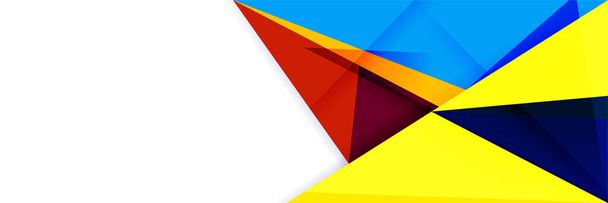Triangle abstract colorful memphis wide banner design background. Abstract colorful memphis geometric business banner background. Vector illustration. - ベクター画像