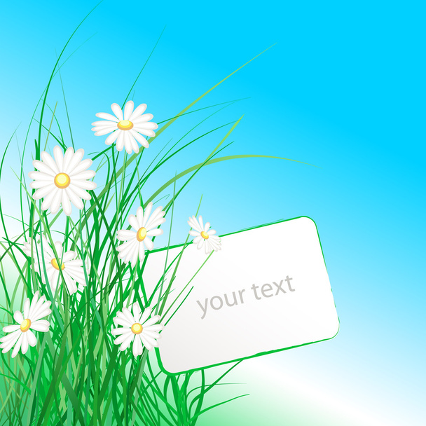 A bouquet of flowers with the ticket - Vetor, Imagem