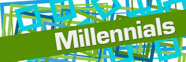 Millennials szöveget írt kék zöld háttér. - Fotó, kép