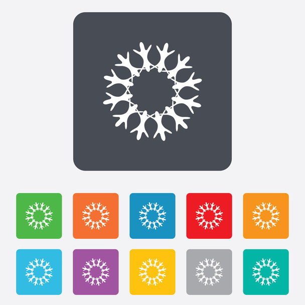 Snowflake artistic sign icon. Air conditioning. - Vetor, Imagem