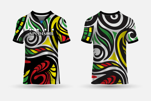 New design of T shirt sports abstract jersey suitable for racing, soccer, gaming, motocross, gaming, cycling. - Vector, Image