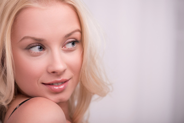 Sexy beautiful blond girl in underclothes - Фото, изображение