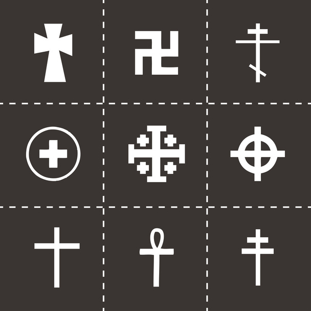 Vektor schwarze Kreuze Icons gesetzt - Vektor, Bild