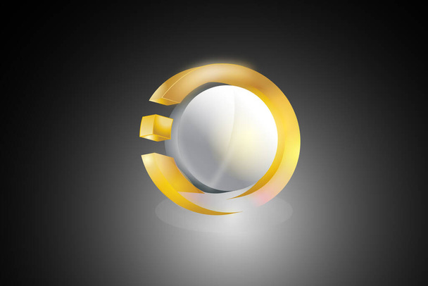 Logo Cerchio d'oro bianco  - Vettoriali, immagini