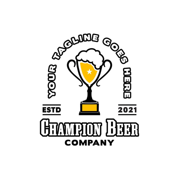 Pokal Bier für Sport Bar Cafe Taverne Logo Design-Inspiration - Vektor, Bild